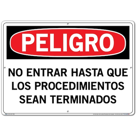 Vestil Aluminum Sign, 14-1/2" Height, 20-1/2" Width, Aluminum, Rectangle, Spanish SI-D-29-E-AL-040-S
